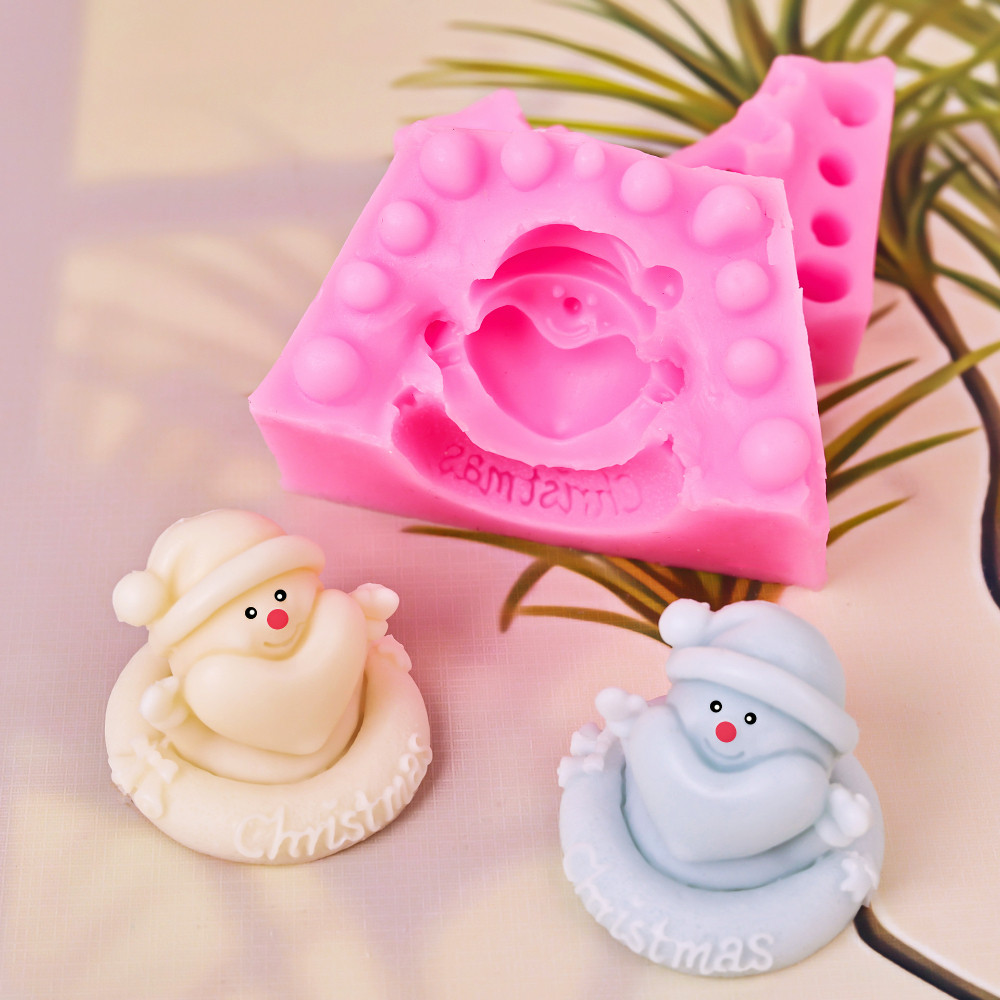 

Hands Up Snowman Candle Silicone Open Close Mold Cartoon Santa Plaster Mould DIY Human Chocolate Day Party Resin Decor