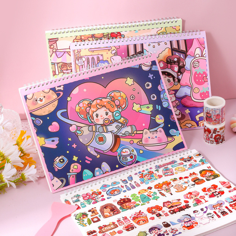 

Buku sticker kosong reusable bisa digunakan berulang kali buku buat tempelan koleksi stiker kawai estetik aesthetic lucu cute(no stickers)