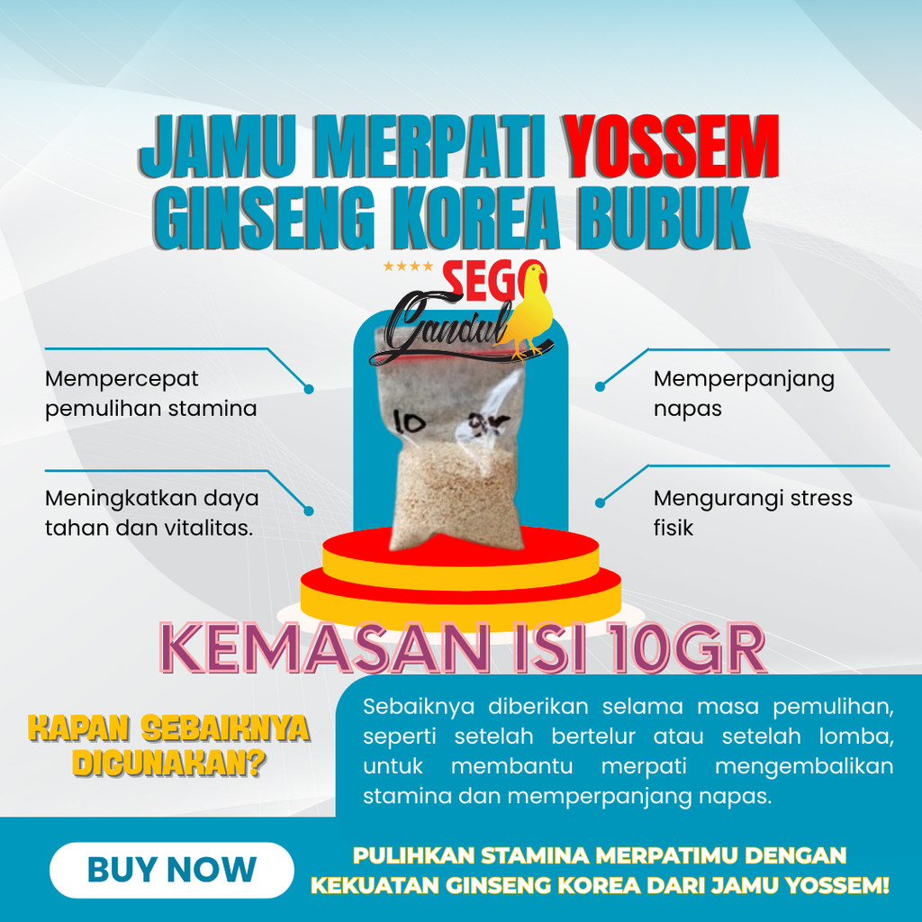 Jamu Merpati Yossem Ginseng Korea Bubuk 1 plastik isi 10gr