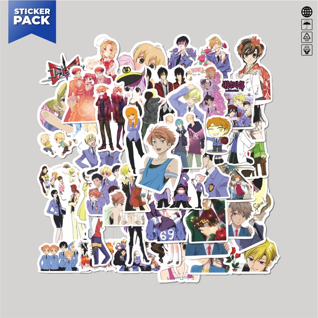 

[100PCS]Stiker Pack Stiker Anime Manga Ouran High School Host Club Aesthetic Vinyl Anti Air Dekorasi Sticker Laptop Buku Journal Koper Helm Casing HP Gitar Helm Skateboard