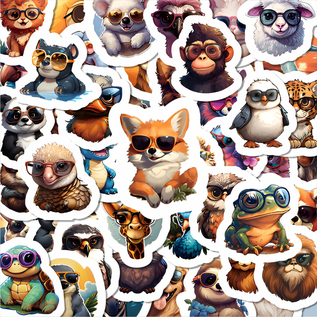 

100PCS Lucu Stiker Cute Animal [Hewan Hewan] Stiker Aesthetic Stiker Anti Air Stikers Berperekat Waterproof sticker decal buat Motor Helm Buku Journal Koper Casing HP Laptop Botol Minum Hadiah anak