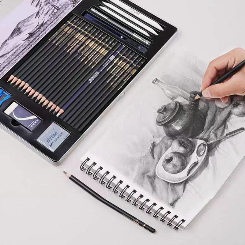 

Nyoni Drawing Pencil Gambar Set 36pcs Metal Tin Box Pensil Gambar Lukis Sketsa Lengkap Paket