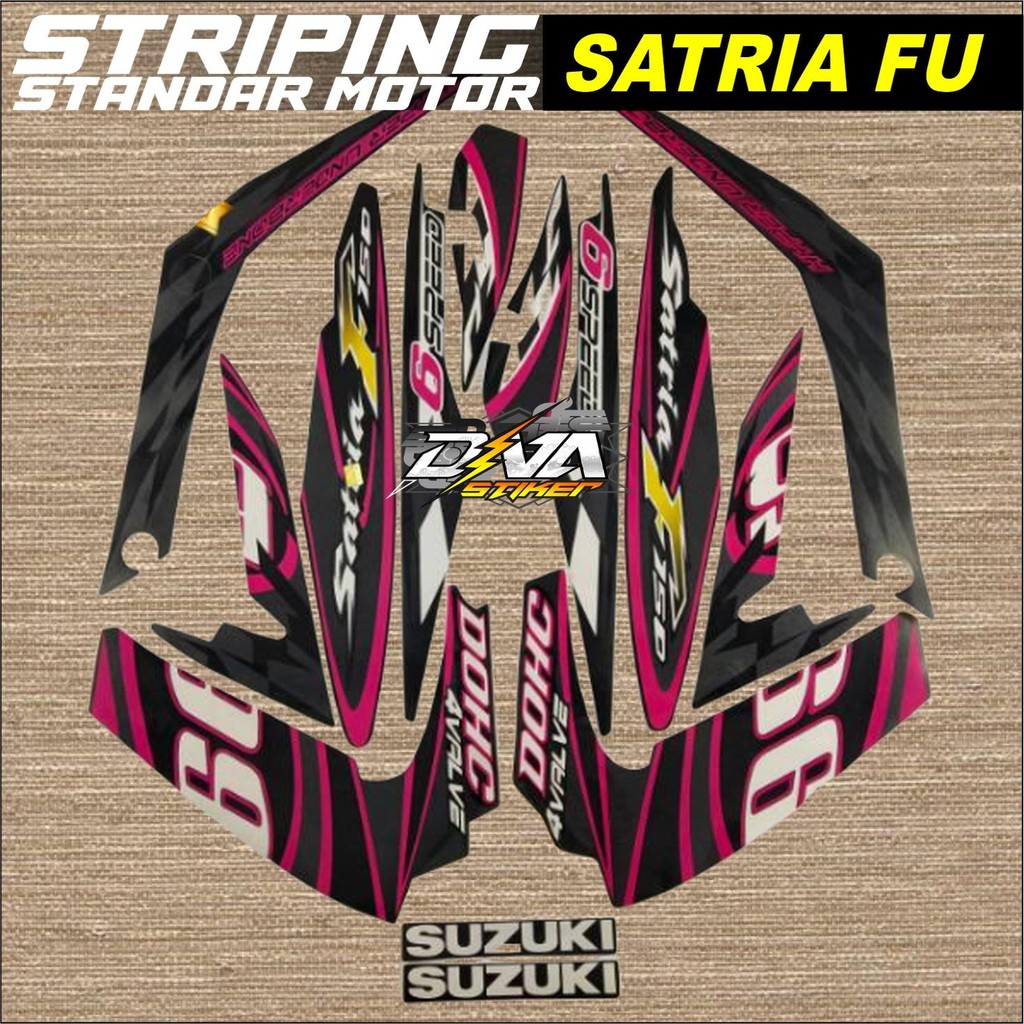 Striping Suzuki Satria FU F 150 2012 Barong Pink List Body Standar Berkualitas Termurah