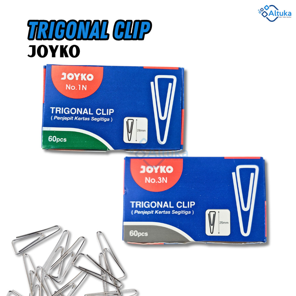 

Trigonal Clip Joyko / Kilp Kertas Besi / Penjepit Kertas Segitiga 60pcs Merk Joyko
