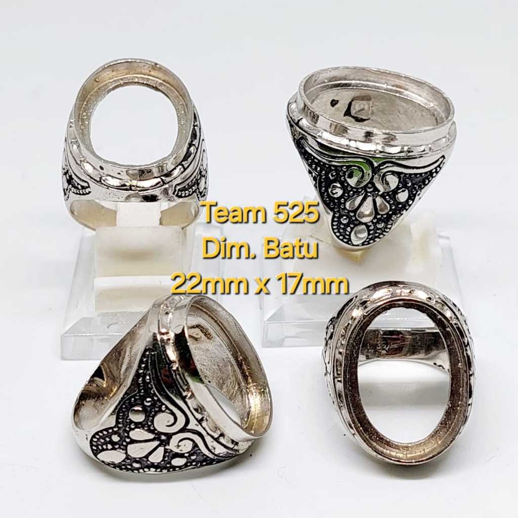 Ring emban alpaka super dim 22x17 tanam ukir ukiran bali pengikat ring cincin batu akik eceran kodia