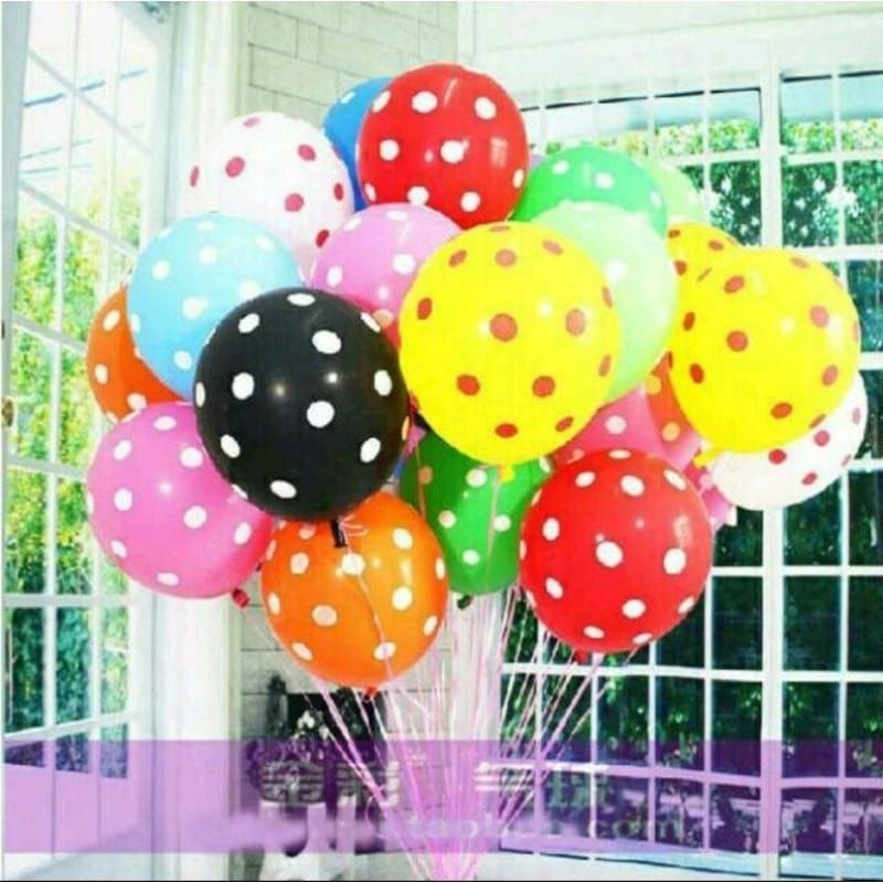 100 Pcs Balon Polkadot - Balon Polkadot - Balon Isi 100 Pcs Murah / Balon Ulang Tahun / Balon