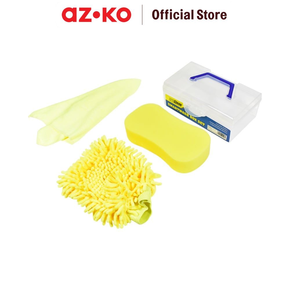 AZKO Proclean Set Lap Cuci Mobil 4 Pcs Kain Pembersih Microfiber Perlengkapan Cuci Oto Perawatan Mob