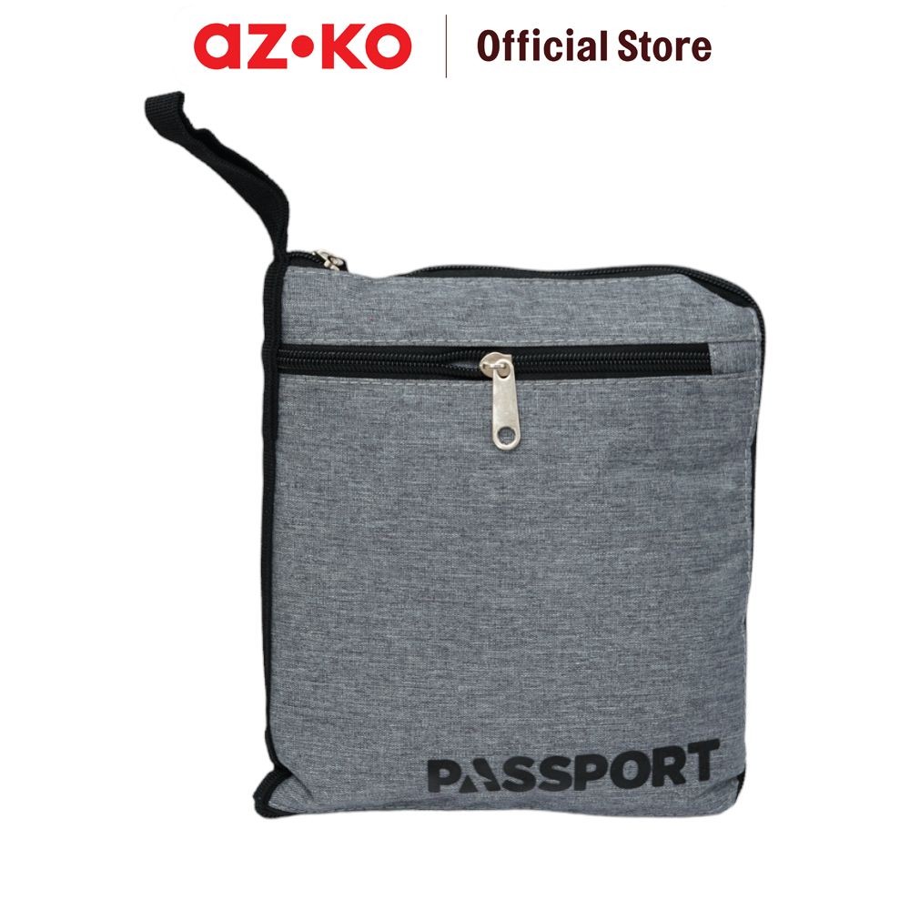 AZKO Passport Stacy Tas Duffle Lipat - Abu-Abu Foldable Duffle Bag Tas Belanja Lipat Hand Carry Bag 