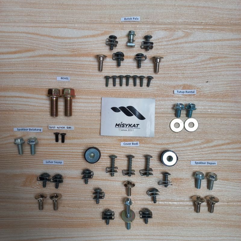 COD / Gratis Ongkir / Promo / baut bodi fullset satria fu 150/baud bodi lengkapa suzuki satria fu 15
