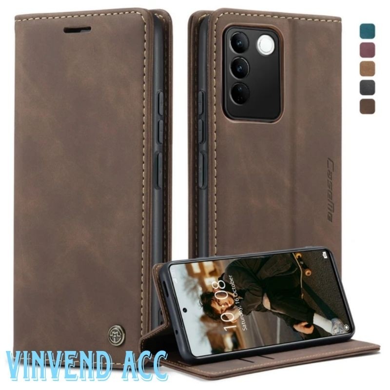Case VIVO V27 5G / VIVO V27 PRO 5G FLIP WALLET LEATHER CASE COVER SARUNG DOMPET CASEME KULIT PU