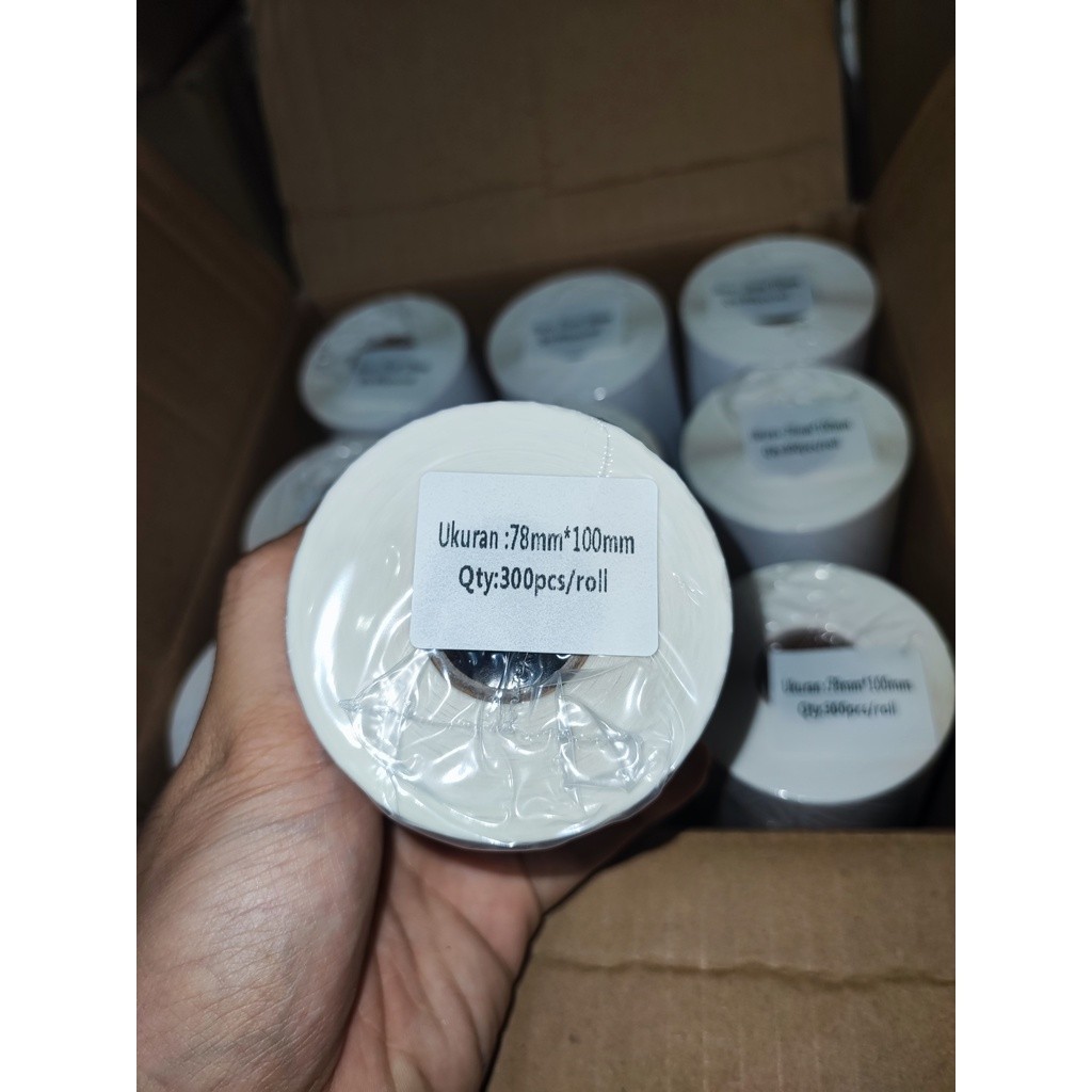 

Kertas Label Sticker Resi Thermal Barcode 78x100 mm Gulung Isi 300 pcs