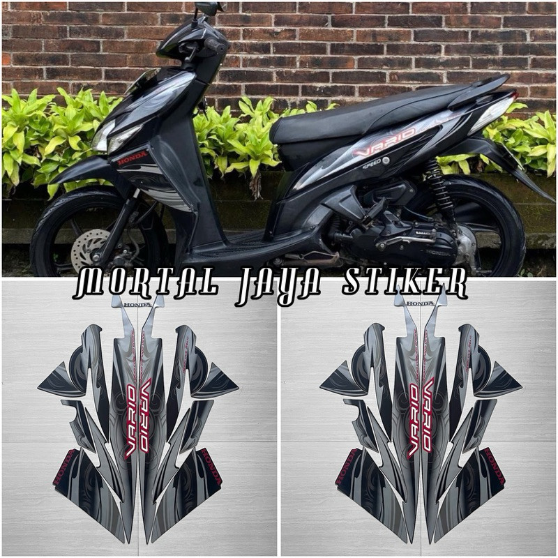 STIKER STRIPING LIS LES BODY MOTOR VARIO 110 KARBU 2010 2011 WARNA HITAM