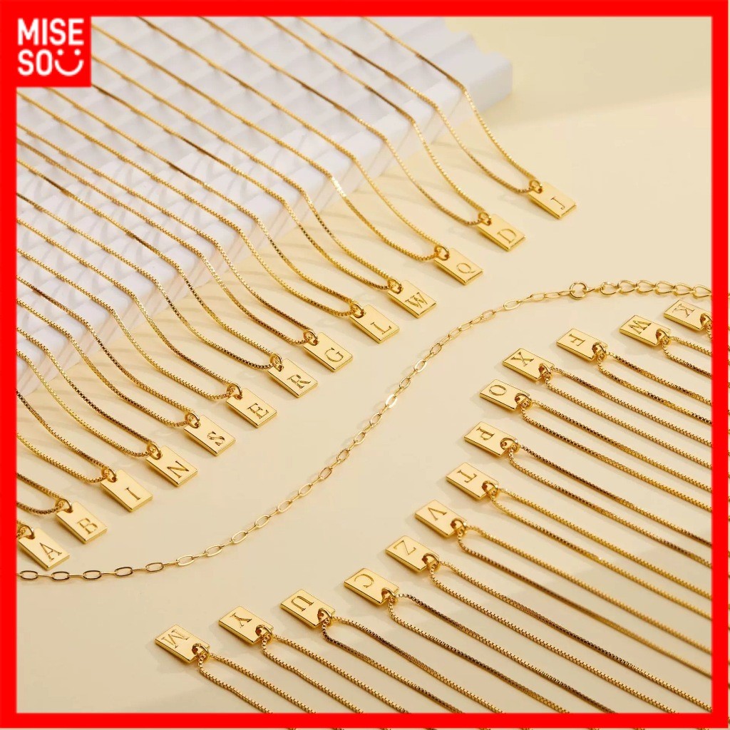 Kalung Simple Bandul Chips Huruf ℳ𝓘𝓢𝓔𝓢𝓞 1252