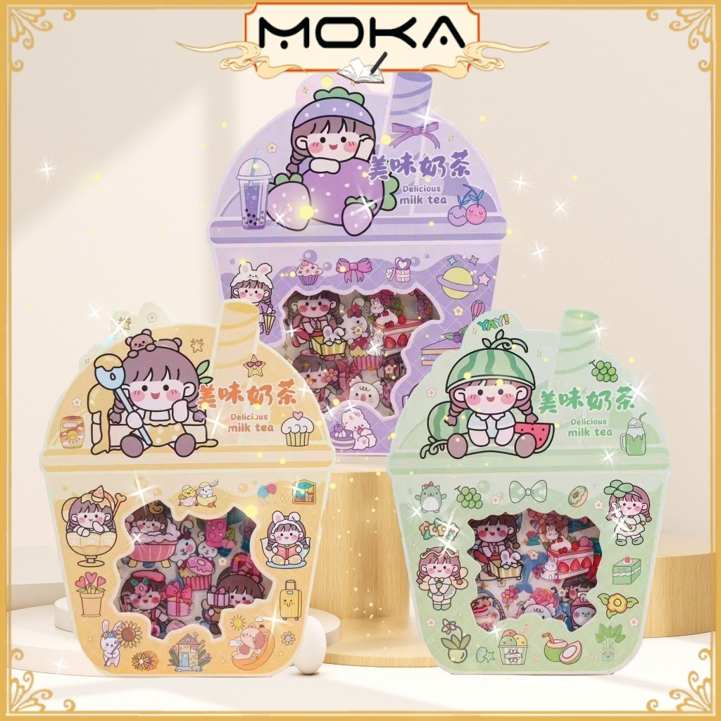 

MOKA 1 SET DIY STICKER MOTIF CUTE GIRL DRINK CUP / ADORABLE DESIGN DRINK CUP KAWAII GIRL WATERPROOF MKA66