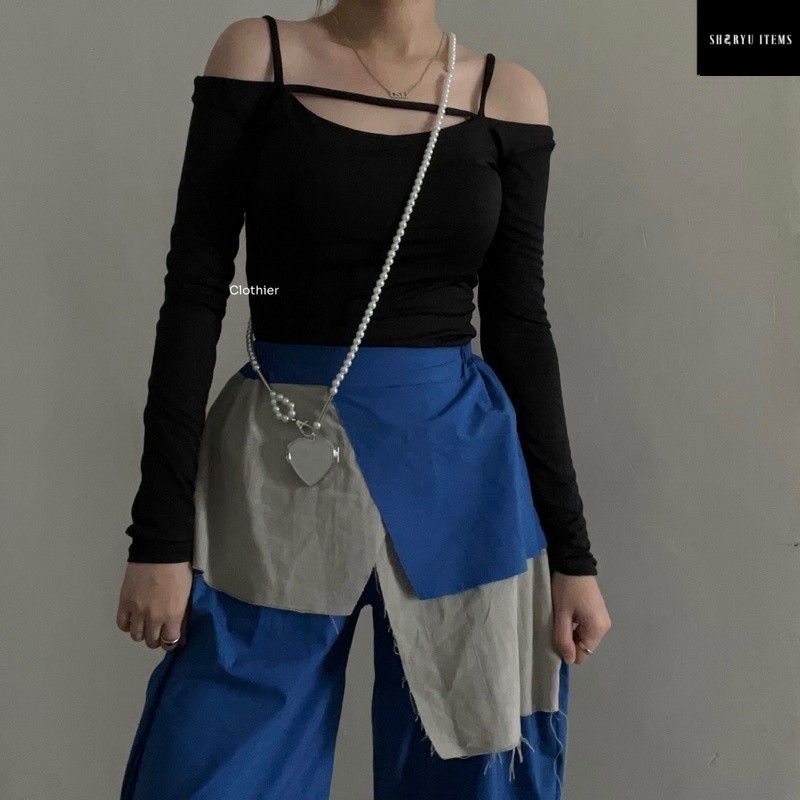 CLOTHIER | Milan Top • Off Shoulder Cut Out Long Sleeves