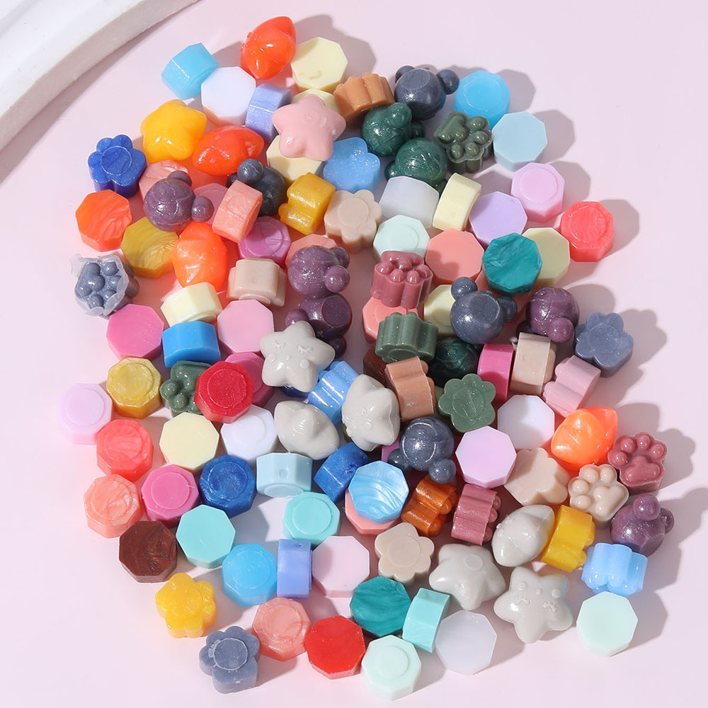 

120 PCS Bag Mixed Color Sealing Wax Granules Vintage Sealing Wax Wax Seal Beads Colorful Wax Scented Wax Melts Cubes