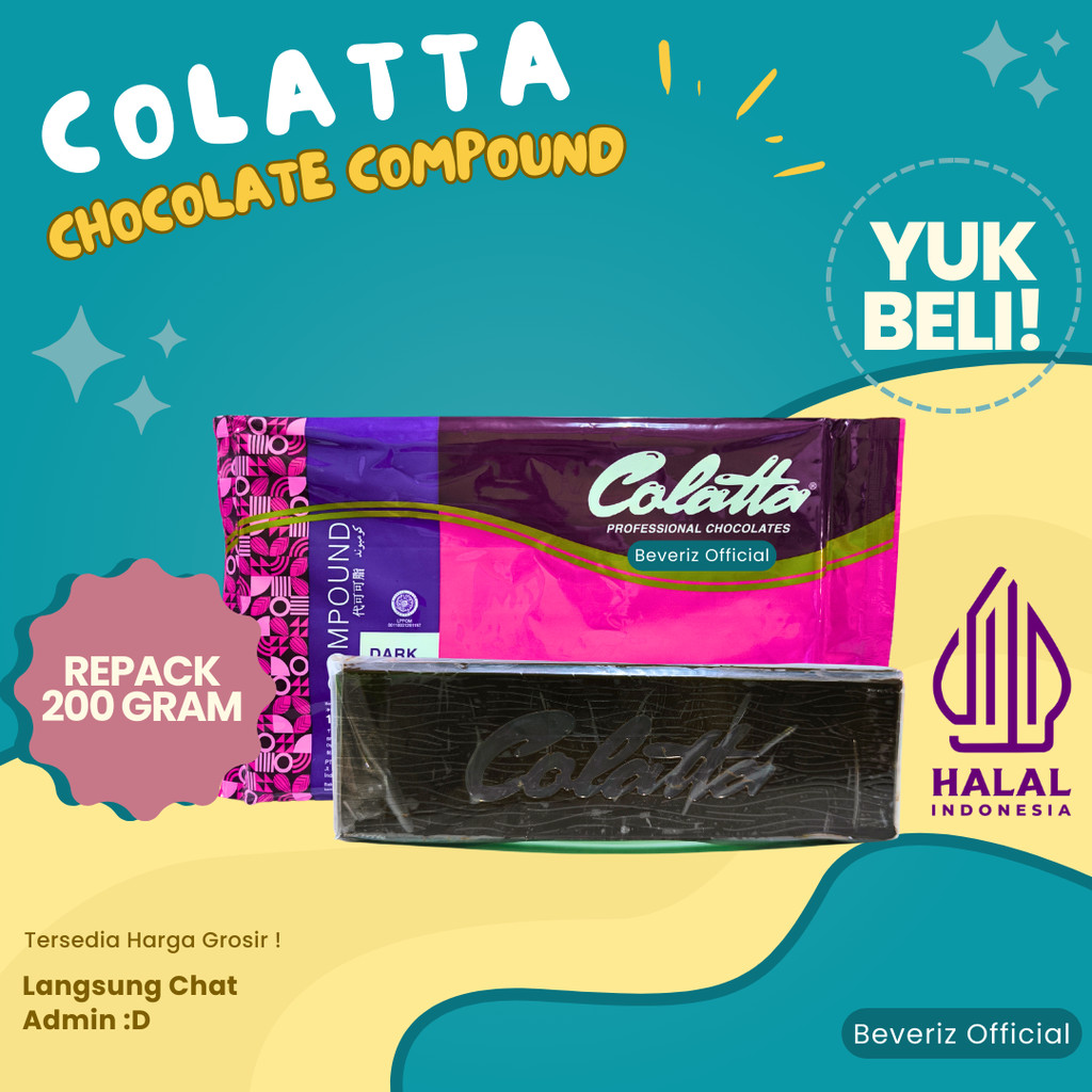 

BEVERIZ Repack Colatta Compound Dark Chocolate | Coklat Batangan Parut | Professional Chocolates {BISA COD} { Tersedia Harga Grosir}