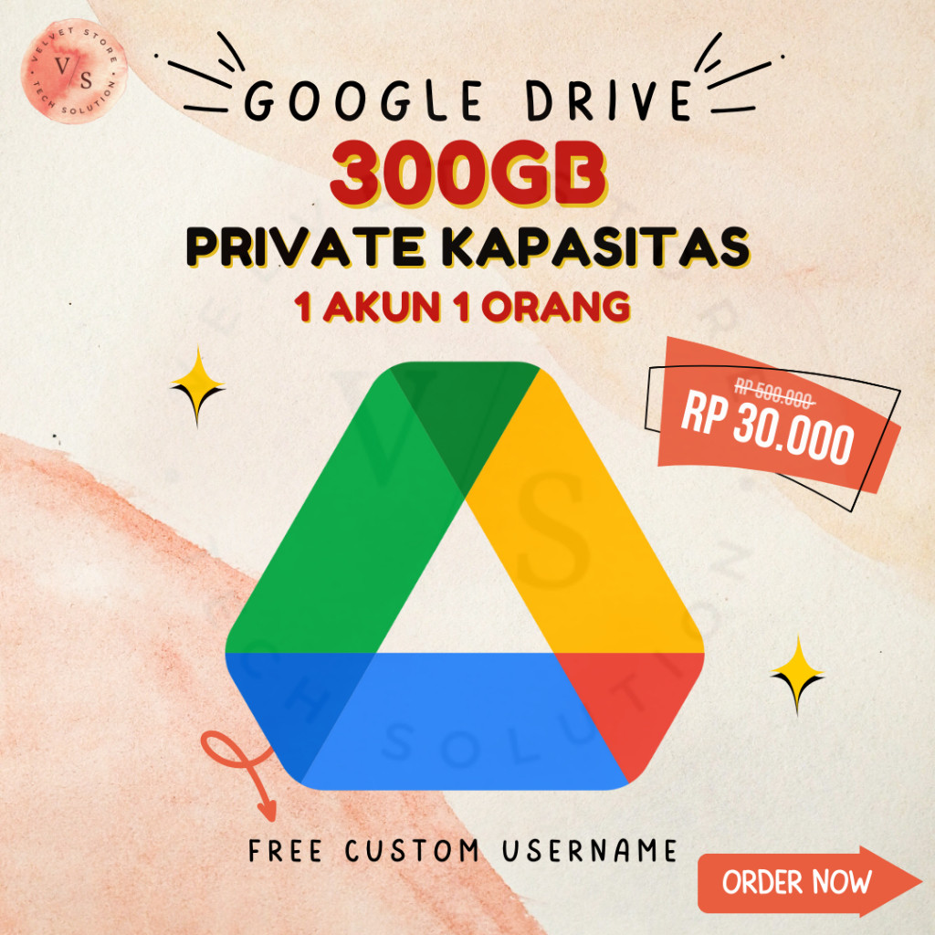[PRIVATE KAPASITAS] Google Drive Unlimited Max 300GB Bonus Google Photos dan Google Meet Bergaransi