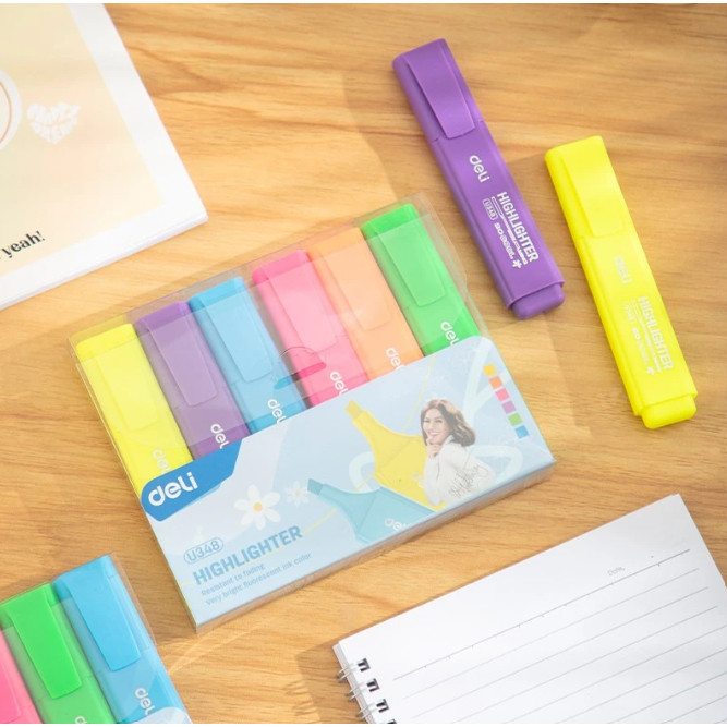 

BOBOMARTS DELI 1 SET 6 WARNA HIGHLIGHTER DELI ISI 6 WARNA TERANG