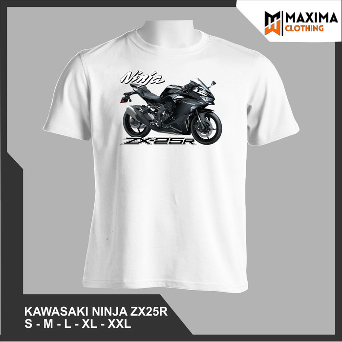 KAOS DISTRO OTOMOTIF MOTOR KAWASAKI NINJA ZX25R BLACK - Putih, S