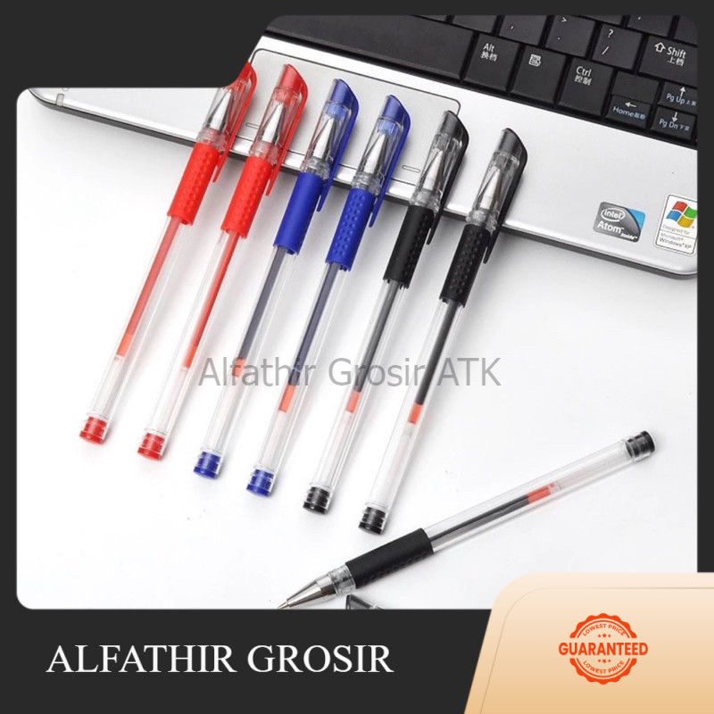 

Kty -Pena Gel 0.55mm Standard Pulpen tinta cair Alat Tulis Sekolah& Kantor - 12 Pcs