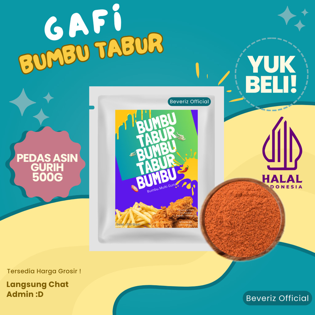 

BEVERIZ BUMBU TABUR RASA CABE PEDAS ASIN GURIH 500G {BISA COD}{TERSEDIA HARGA GROSIR}