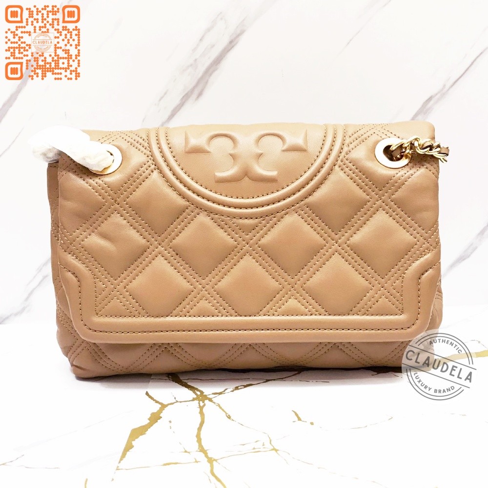Tory Burch Soft Fleming Medium Convertible Shoulder Bag in Tiramisu