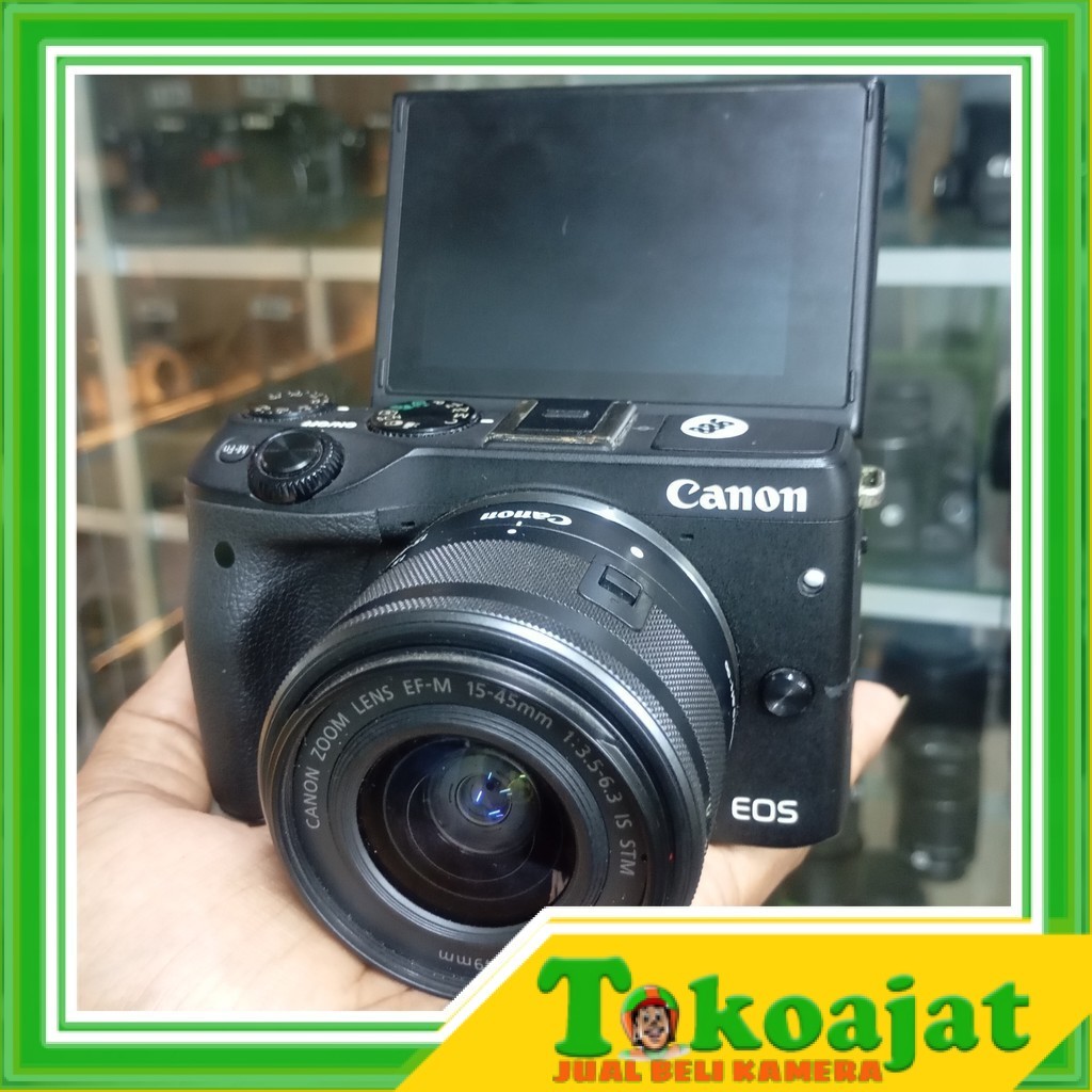 MIRRORLESS mirrorless canon eos m3 mulus kamera vlog  lensa 15-45mm m3 / m 3 bonus tas siap Seken