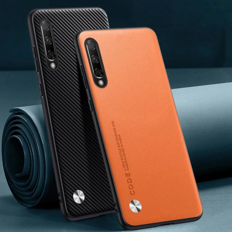 Casing HP Huawei P Smart Pro Y9S 2019 Huawei Y9S Phone cover Serat Karbon PU Anyaman Kulit Kulit Ker