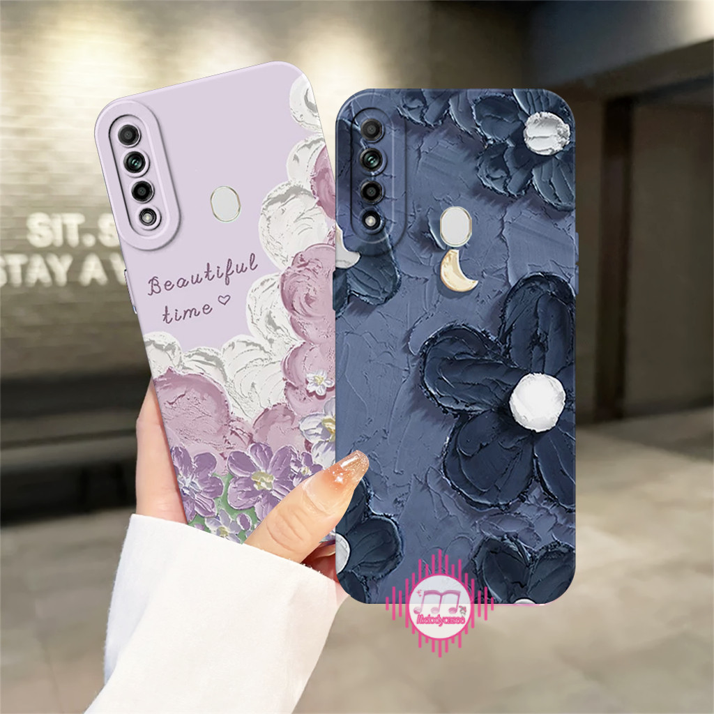 Case Lentur OPPO A31 2020 / A8 2019 Motif Bunga - Softcase Pelindung - Casing Macaron