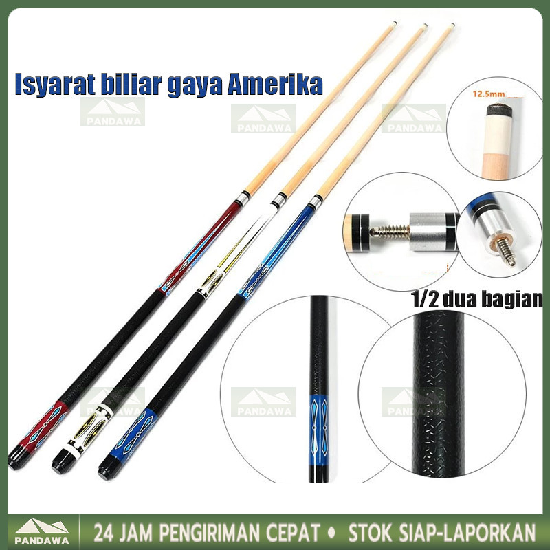Tongkat Biliar 57" 1/2 Ujung 12.5Mm Permainan Latihan Kolam Kayu Stik Biliar - Stick Billiard Sambun