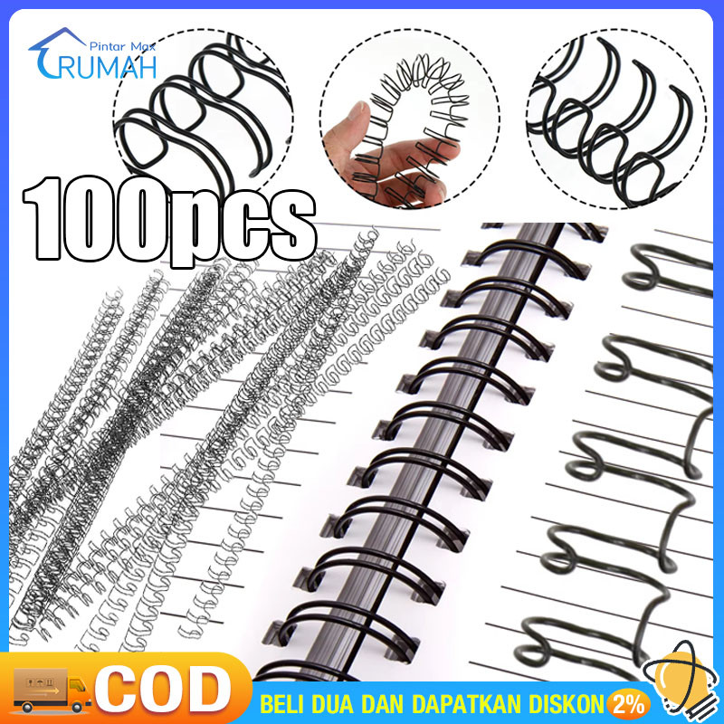 

100 pcs 7.9mm 34gigi Logam Ganda Coil Mengikat Kawat Lingkaran Kawat, Buku Catatan Daun Longgar, Cincin Besi Pegas, Akses Pengikat Máquina, Kalender