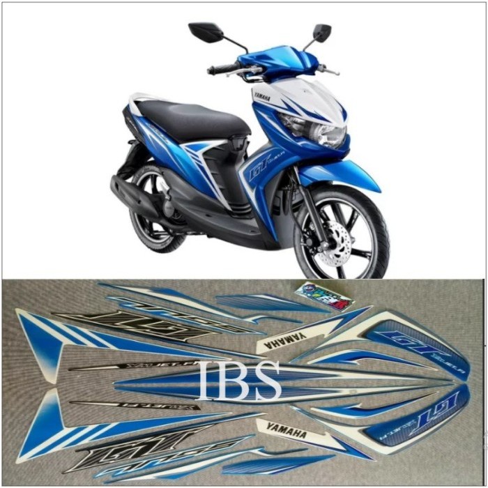 STRIPING MIO SOUL GT STREET BIRU 2013 STIKER ORI YAMAHA POLET