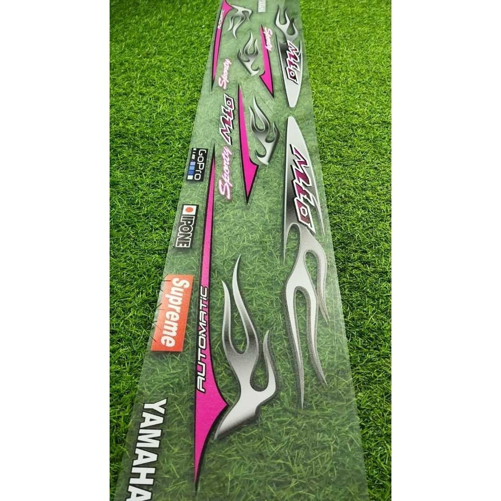 Striping Transparan Motor Yamaha Mio Sporty Api | Sticker Yamaha Mio Amore Variasi Api | Striping UV