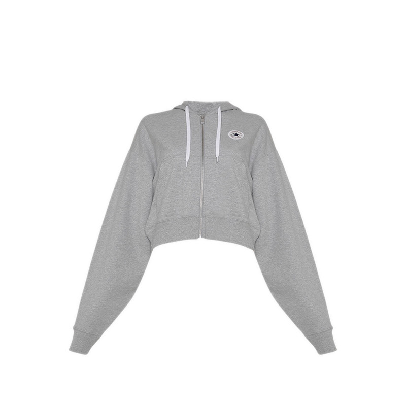 Converse Retro Full-Zip Women's Hoodie - Light Retro Heather Grey Trail