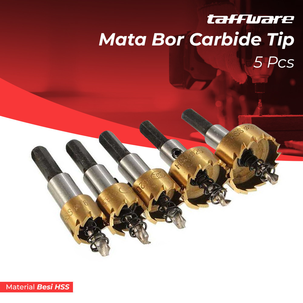 

- Taffware Mata Bor Carbide Tip Wood Metal Hole Cut 5 PCS - EPC-PIT-20P -