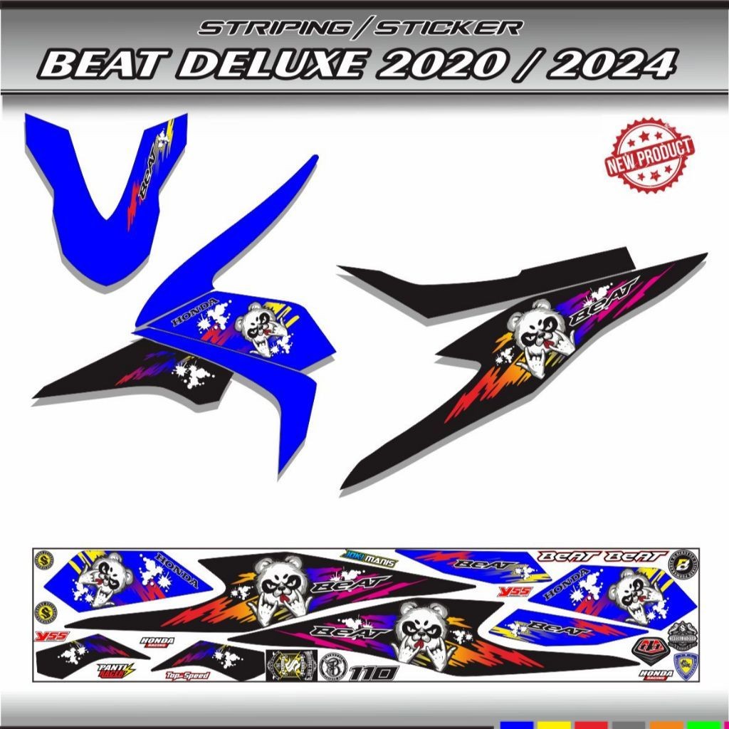 VARIASI STRIPING VARIASI / STIKER MOTOR HONDA BEAT DELUXE / BEAT BARU STIKER KEREN