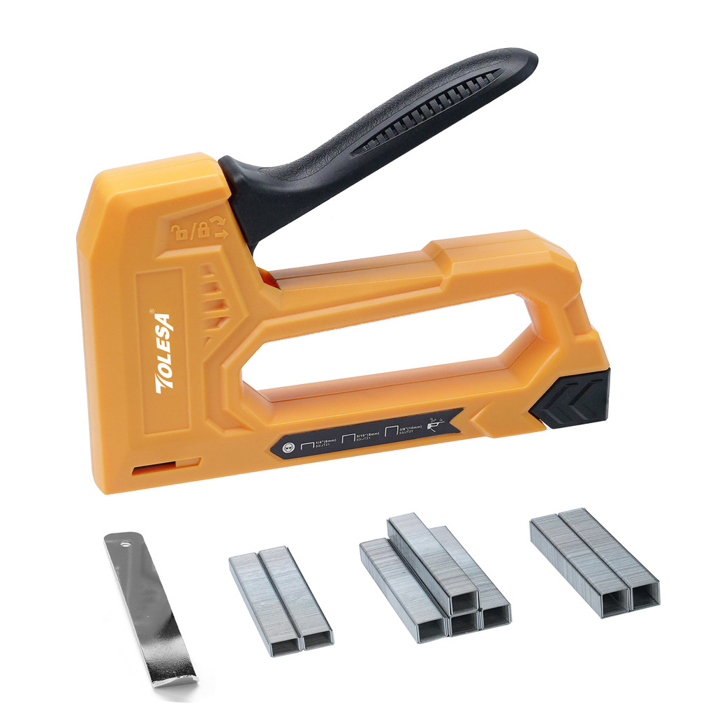 

TOLESA Light Duty Staple Gun for Wood - Upholstery Nail Gun with 1600pcs Staples 1/4, 5/16, 3/8 Inch and Staple Remover