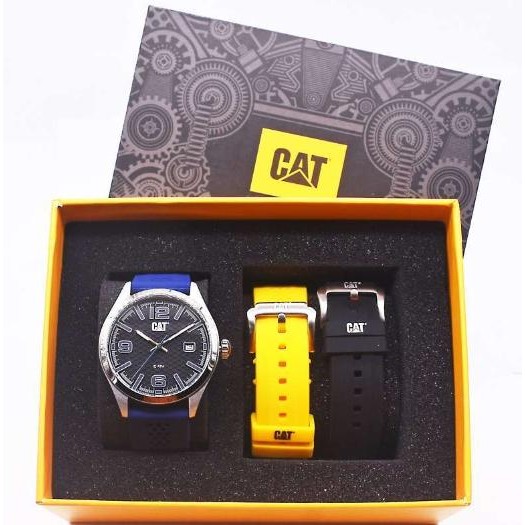 Jam Tangan CAT Box Set Caterpillar QA.141.26.136 Original triple strap