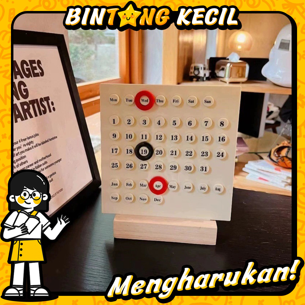 

Desk Calendar/Kalender Meja Lucu/Mini Kalender meja standing/ Kalender Meja Belajar / Diy Kalender/ Kalender Meja Aesthetic