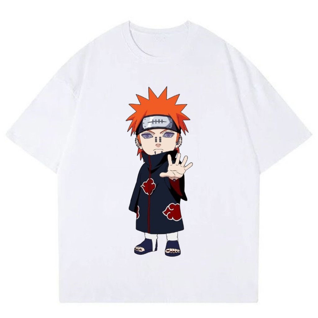 kaos lengan pendek pria animasi karakter pain naruto shippuden