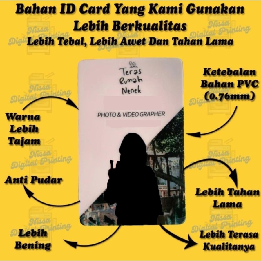 

PROMO!!! Print Cetak Satuan ID Card Custom 1 Atau 2 Sisi Bahan PVC Berkualitas Lebih Awet