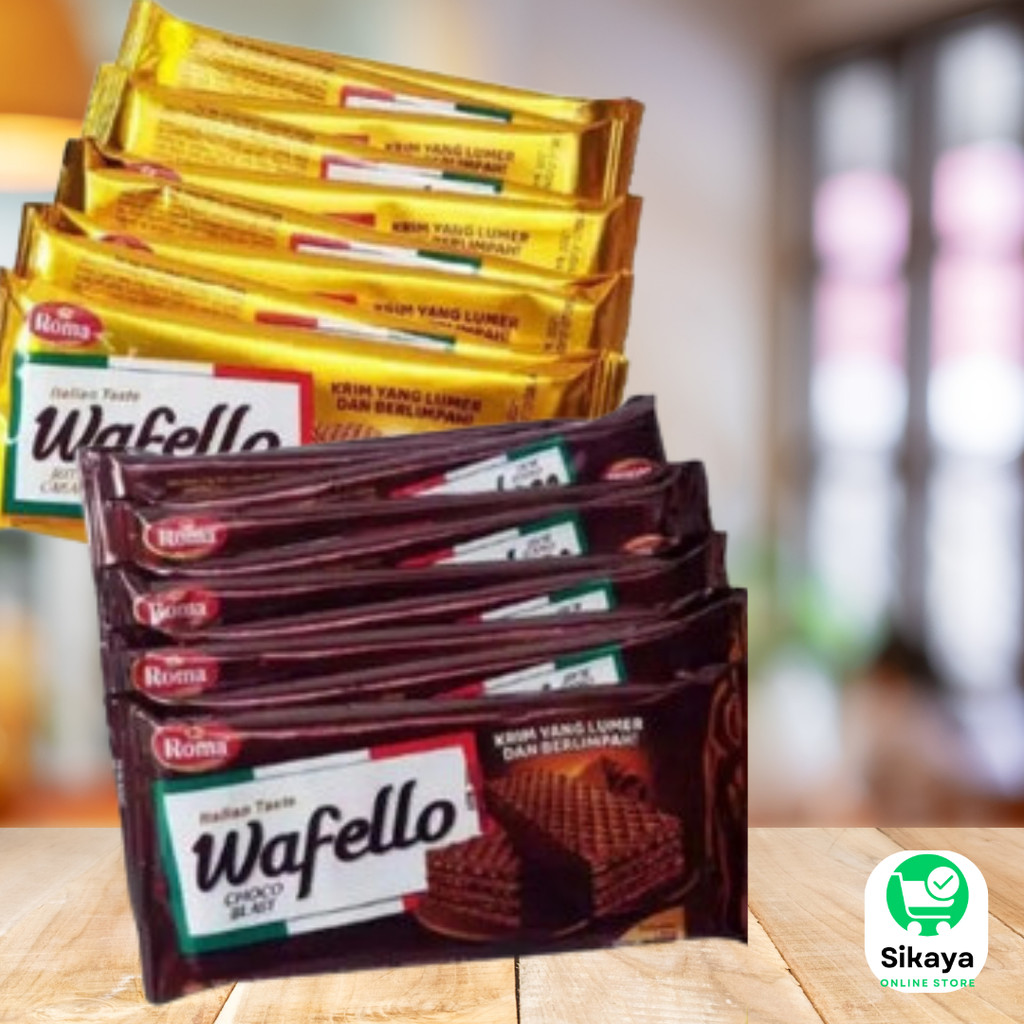 

Wafello Roma Wafer 1000 Choco Blast 1 Renceng 10 Bungkus 20gr