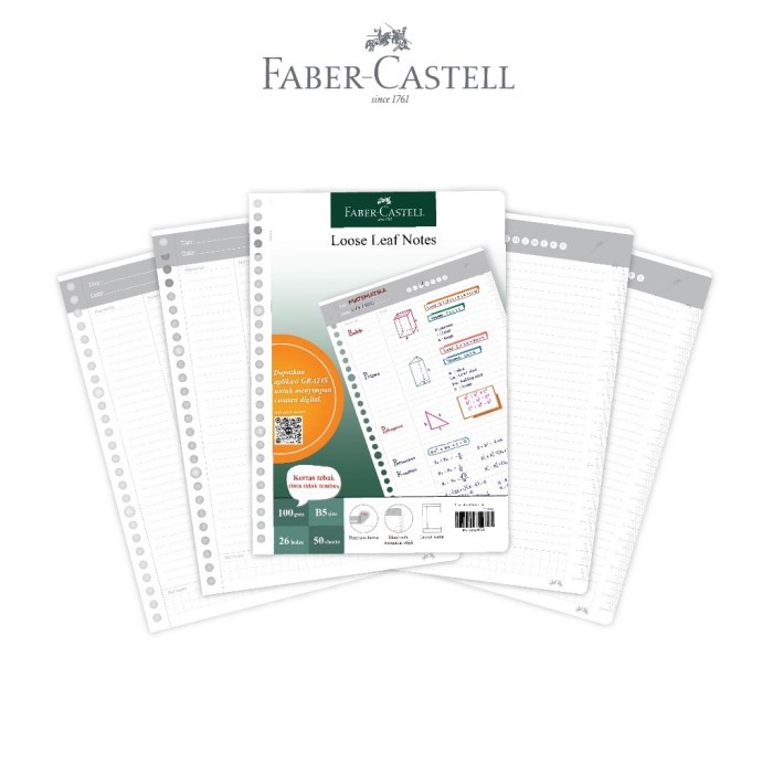 

Faber Castell Kertas Loose Leaf Digital A5 Isi File 50 Lembar - MATEMATIKA NOTES A