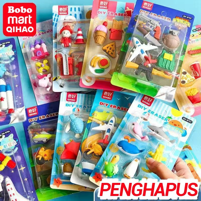 

BOBOMART PENGHAPUS ANAK SEKOLAH QIHAO QH-87 1 SET PENGHAPUS KARAKTER PENGHAPUS FANCY ERASER MURAH