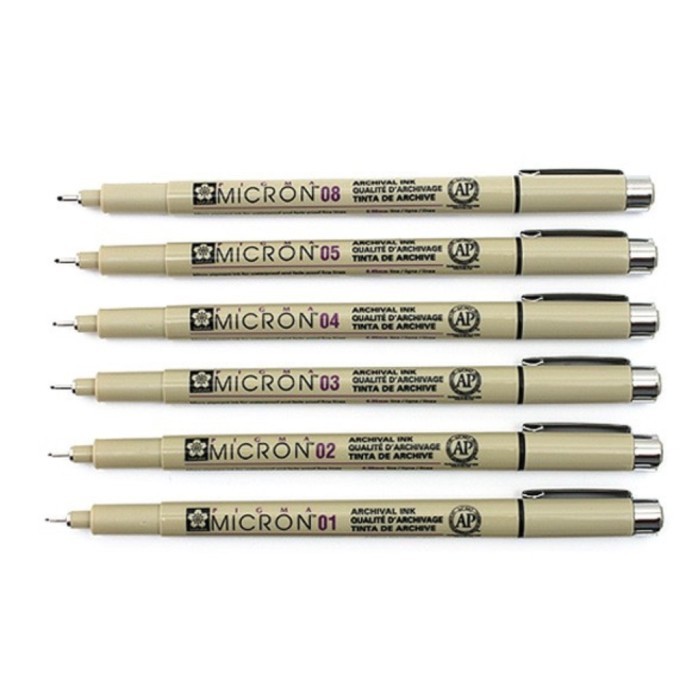 

Sakura Pigma Micron Drawing Pen All Tip Brush PN Black Hitam - Satuan - 0.8