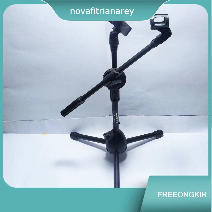 Stand Microphone pendek + Mic Holder / Stand Mic Lantai Tripod Condenser