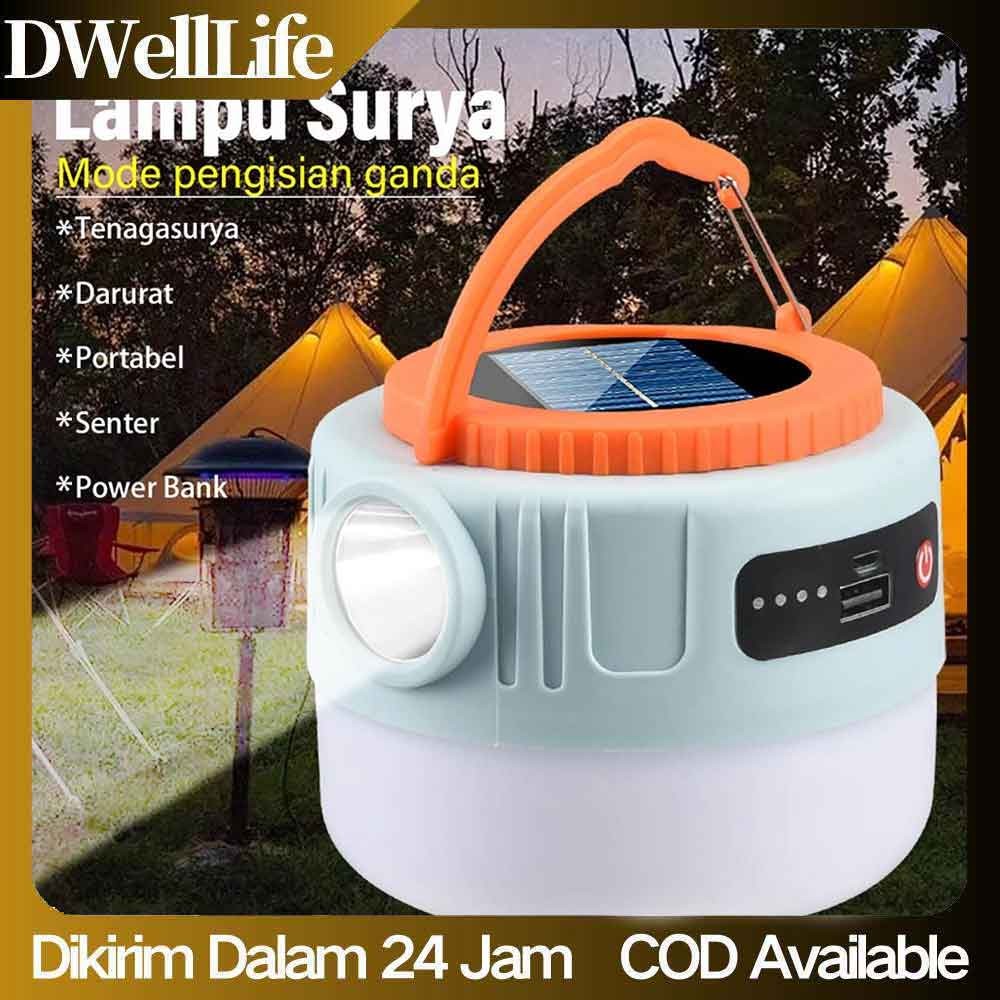 Winland Lampu Emergency Solar Tahan Lama LED Gantung Portable Tenaga Surya Bohlam  Cas USB Baterai L