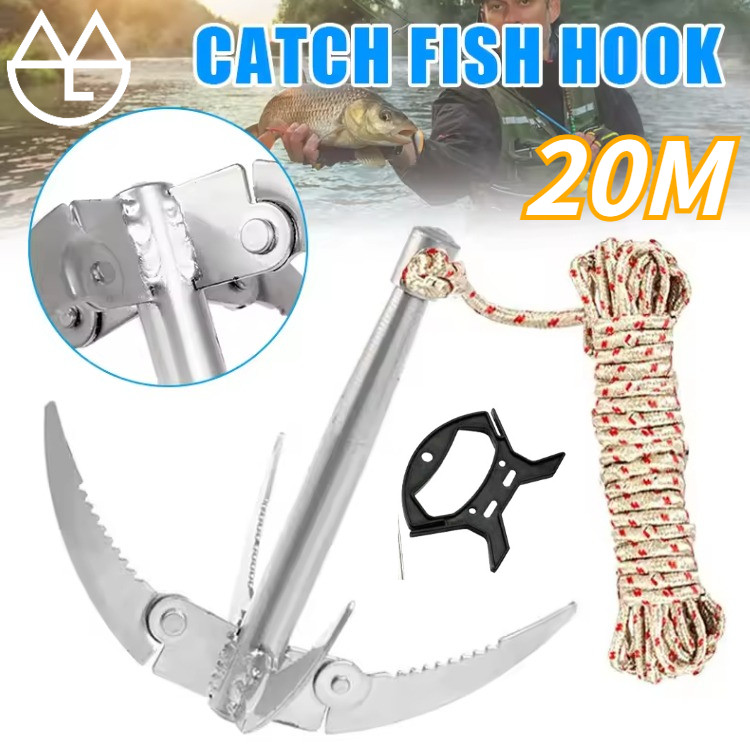 4 Cakar Sabit Jangkar Kapal Lipat Besi Galvanis Jangkar Mini Lipat Besi Galvanis Untuk Pemotong Tana