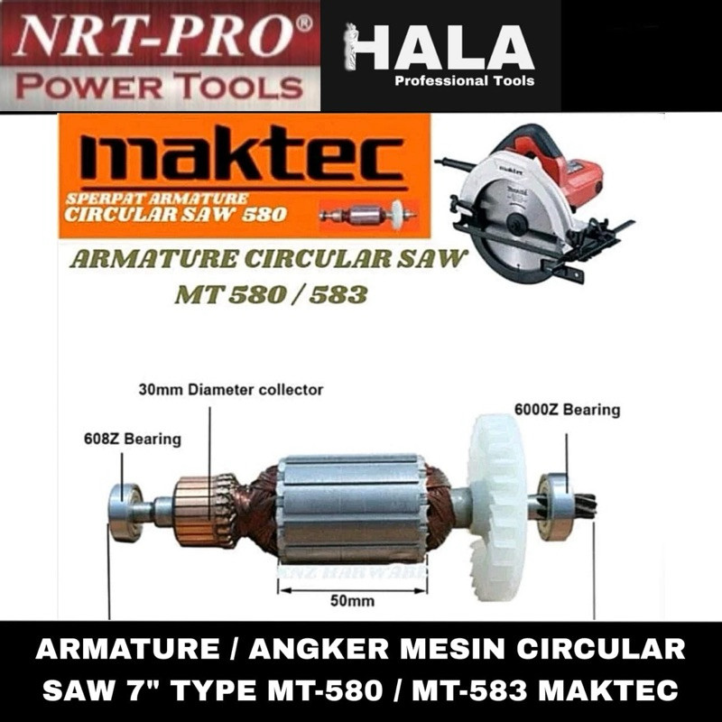 NRT-PRO / ARMATURE / ANGKER SIRKLE / CIRCULAR SAW 7” MAKTEC MT580 / 583 / ORIGINAL PARTHALA2